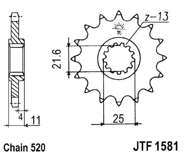 Řetězové kolečko JT JTF 1581-15 15 zubů, 520
