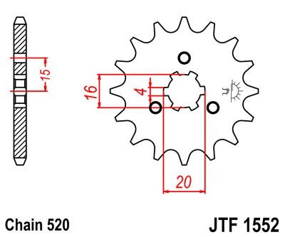 Řetězové kolečko JT JTF 1552-11 11 zubů, 520