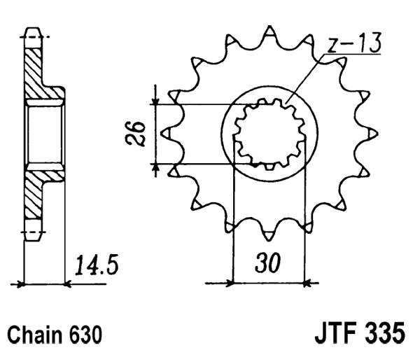 Řetězové kolečko JT JTF 335-15 15 zubů, 630