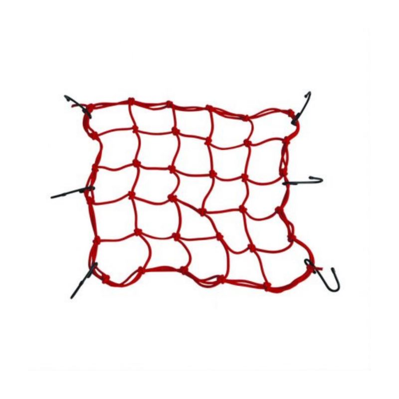 pružná zavazadlová síť pro motocykly, OXFORD (30x30 cm, červená)