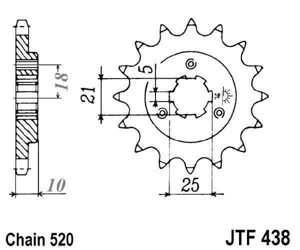 Řetězové kolečko JT JTF 438-15 15 zubů, 520