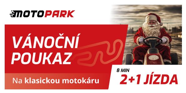 Vánoční poukaz MOTOPARK na 2+1 jízdu v motokáře