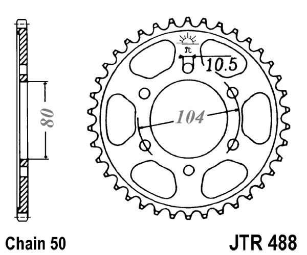 Řetězová rozeta JT JTR 488-42 42 zubů, 530