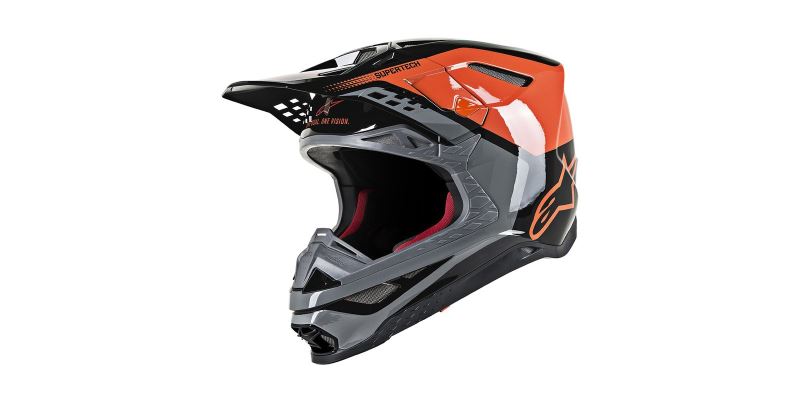 Přilba SUPERTECH S-M8 TRIPLE 2021, ALPINESTARS (oranžová/šedá/černá)