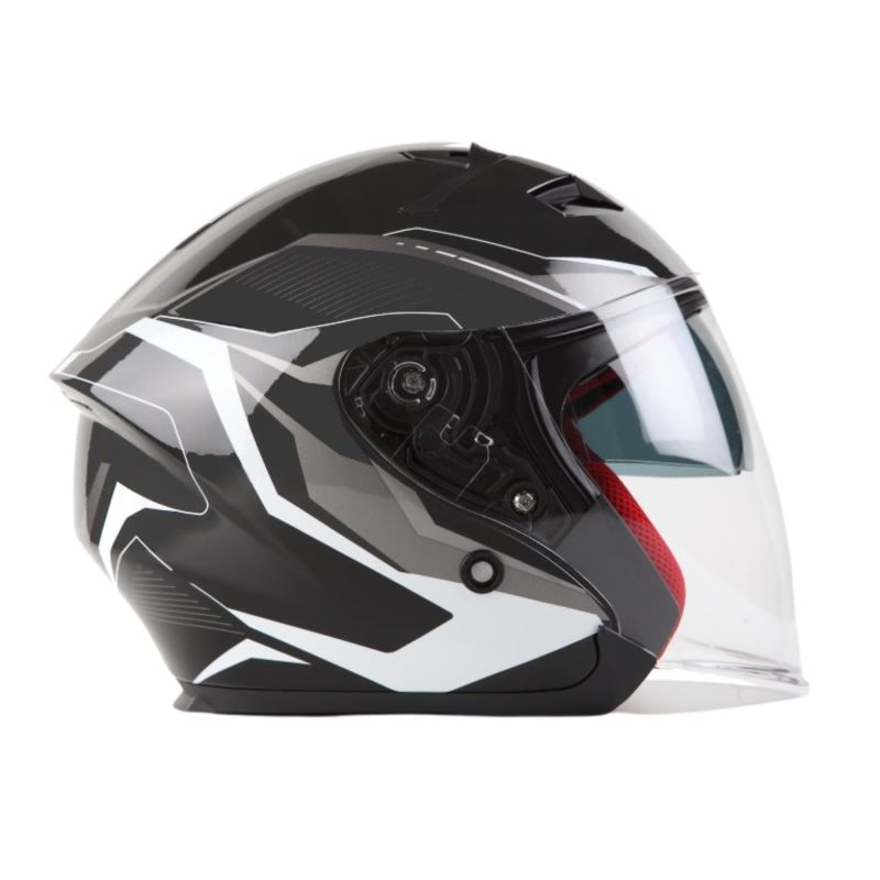 Skútrová helma MAXX OF868 Black / White / Antracit (extra velká) - 3XL