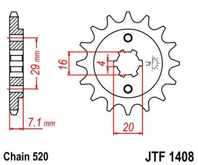 Řetězové kolečko JT JTF 1408-15 15 zubů, 520