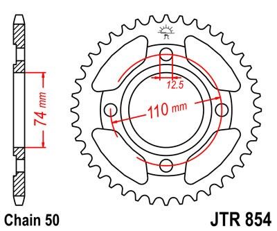 Řetězová rozeta JT JTR 854-38 38 zubů, 530