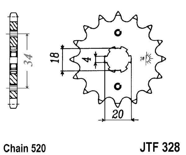 Řetězové kolečko JT JTF 328-13 13 zubů, 520