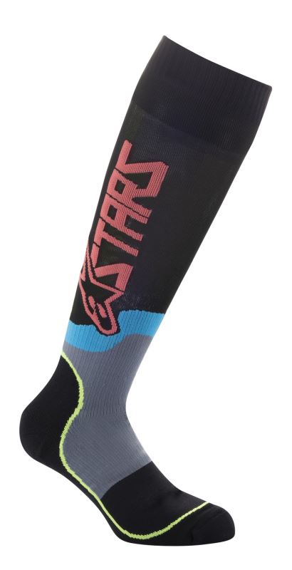 ponožky MX PLUS-2 SOCKS 2022, ALPINESTARS (černá/žlutá fluo/korálová)