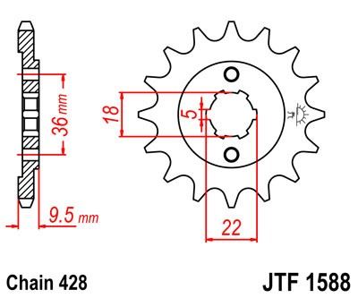 Řetězové kolečko JT JTF 1588-19 19 zubů, 428