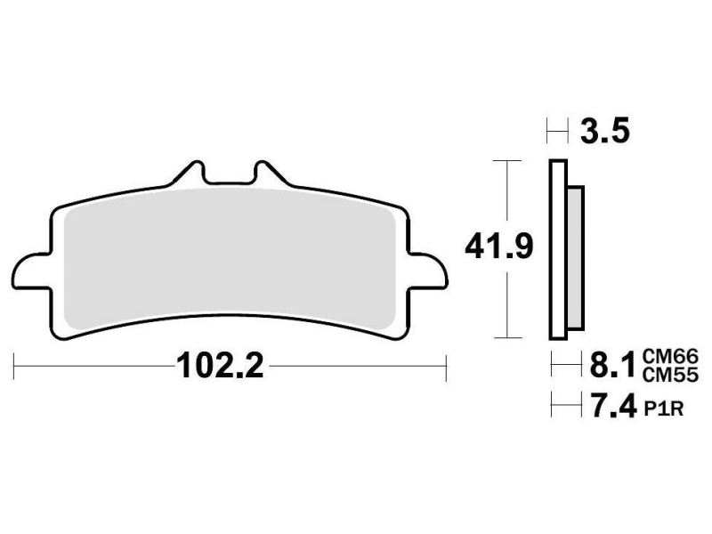 brzdové destičky, BRAKING (semi metalická směs CM66) 2 ks v balení