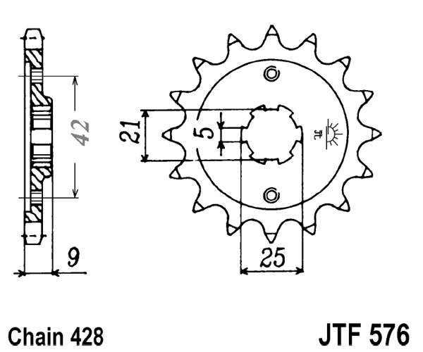Řetězové kolečko JT JTF 576-19 19 zubů, 428
