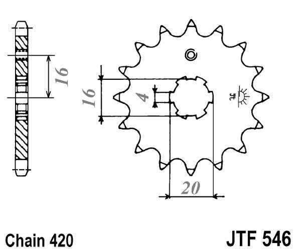 Řetězové kolečko JT JTF 546-15 15 zubů, 420
