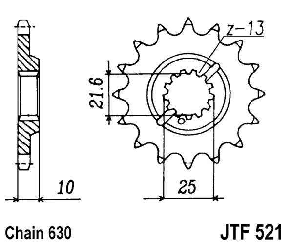 Řetězové kolečko JT JTF 521-15 15 zubů, 630