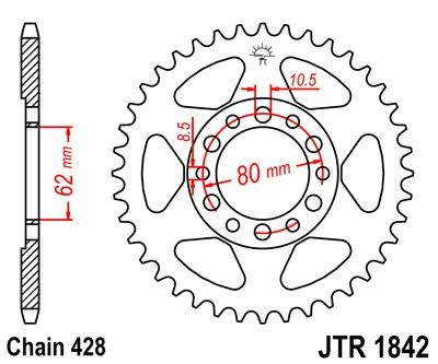 Řetězová rozeta JT JTR 1842-55 55 zubů, 428