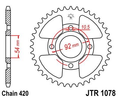 Řetězová rozeta JT JTR 1078-47 47 zubů, 420