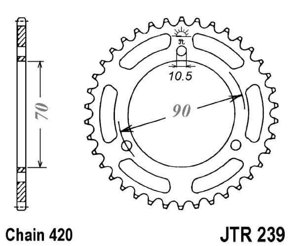 Řetězová rozeta JT JTR 239-42 42 zubů, 420
