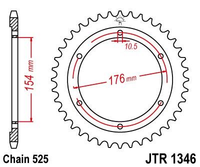 Řetězová rozeta JT JTR 1346-43 43 zubů, 525