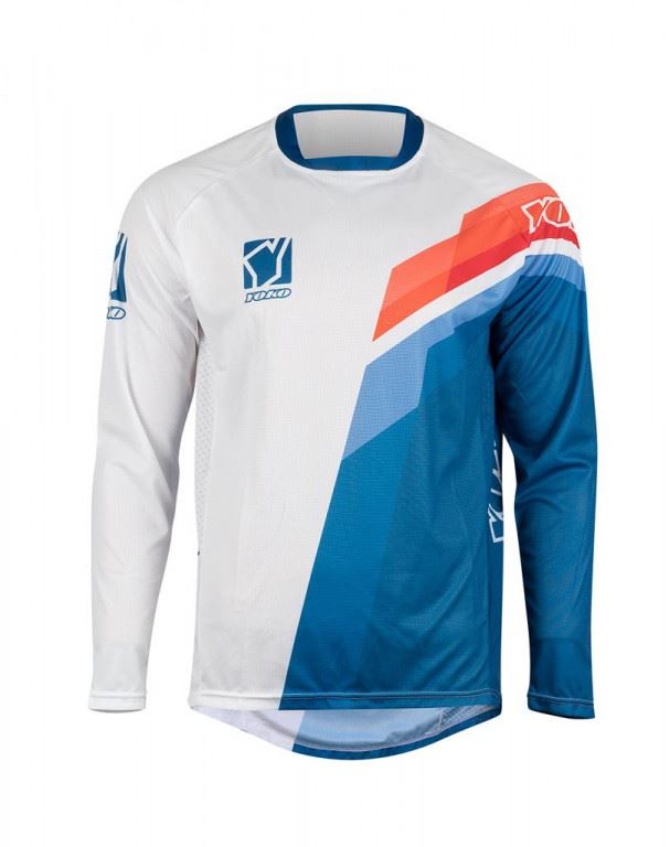 Motokrosový dres YOKO VIILEE bílá / modrá / oranžová