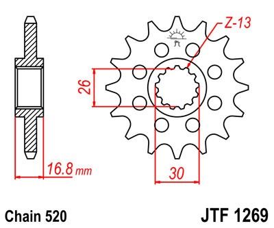 Řetězové kolečko JT JTF 1269-17 17 zubů, 520