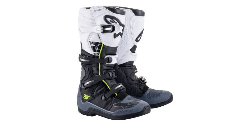 Boty TECH 5 2022, ALPINESTARS (černá/šedá/bílá/žlutá fluo)