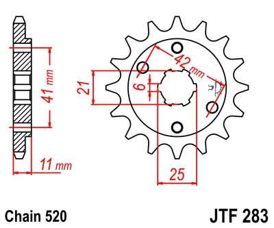 Řetězové kolečko JT JTF 283-15 15 zubů, 520