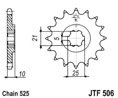 Řetězové kolečko JT JTF 506-14 14 zubů, 525