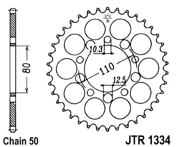 Řetězová rozeta JT JTR 1334-39 39 zubů, 530