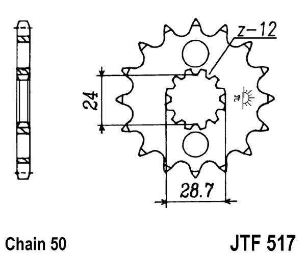 Řetězové kolečko JT JTF 517-16 16 zubů, 530