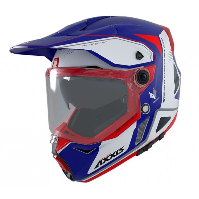 Motokrosová helma AXXIS Wolf DS Roadrunner C7 Matt Blue