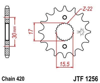 Řetězové kolečko JT JTF 1256-14 14 zubů, 420