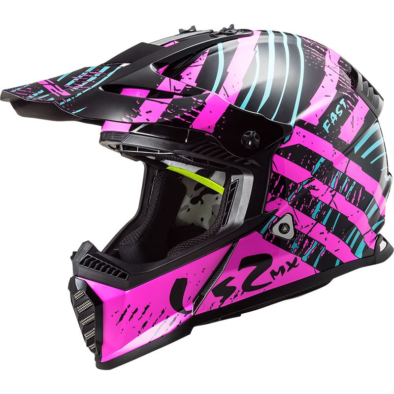 Enduro helma LS2 MX437 FAST EVO VERVE BLACK FLUO PINK