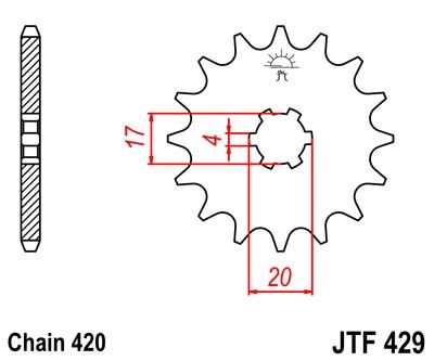 Řetězové kolečko JT JTF 429-12 12 zubů, 530