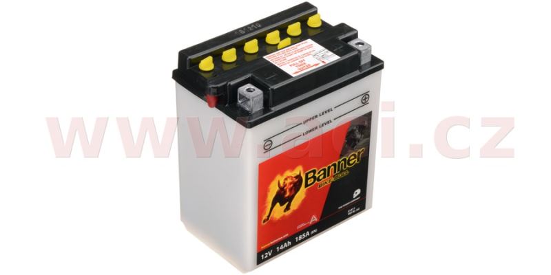 baterie 12V, YB14L-A2, 14Ah, 185A, BANNER Bike Bull 134x89x166