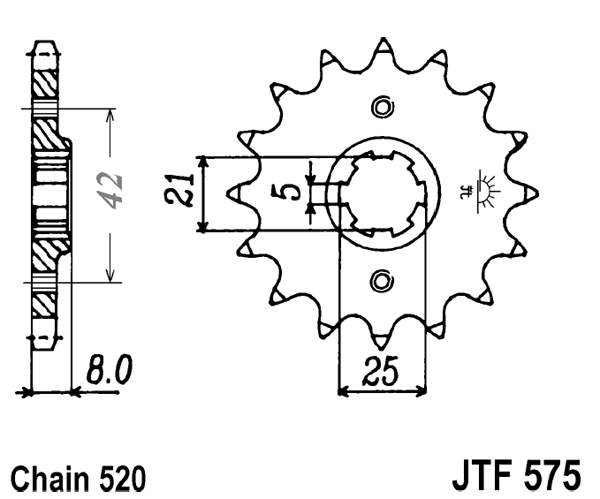 Řetězové kolečko JT JTF 575-15 15 zubů, 520