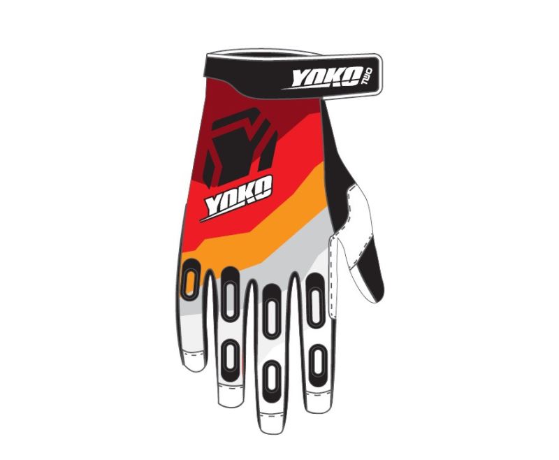 Motokrosové rukavice YOKO TWO černo/bílo/červené