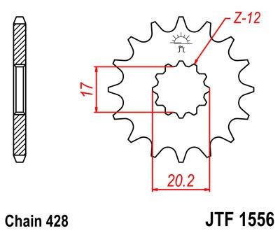 Řetězové kolečko JT JTF 1556-13 13 zubů, 428