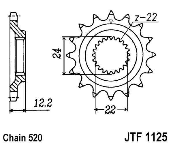 Řetězové kolečko JT JTF 1125-15 15 zubů, 520