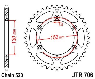 Řetězová rozeta JT JTR 706-46 46 zubů, 520