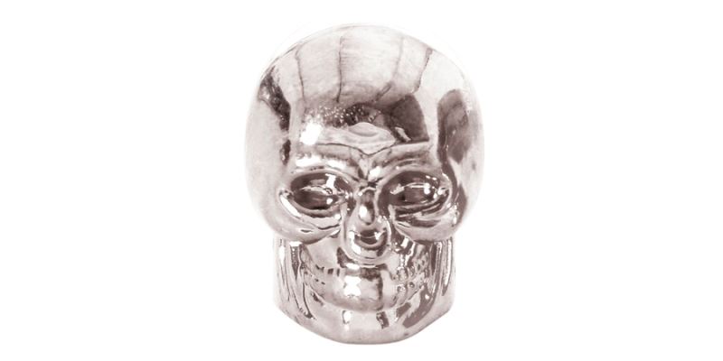 kovové čepičky ventilků Skull, OXFORD (stříbrná, pár)