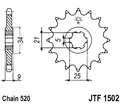 Řetězové kolečko JT JTF 1502-13 13 zubů, 520