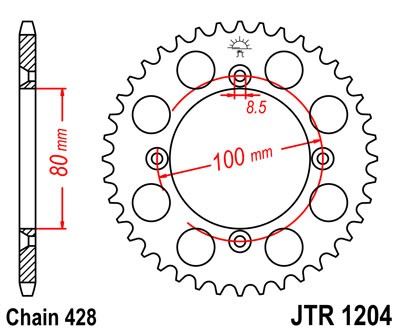 Řetězová rozeta JT JTR 1204-50 50 zubů, 428