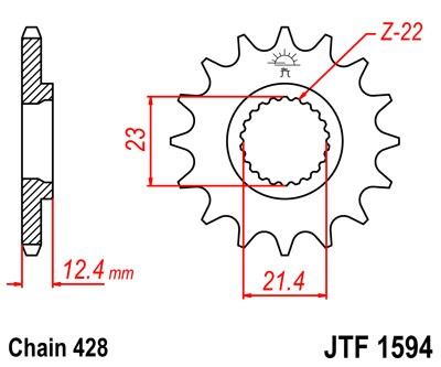 Řetězové kolečko JT JTF 1594-15 15 zubů, 428