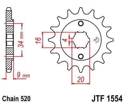 Řetězové kolečko JT JTF 1554-12 12 zubů, 520