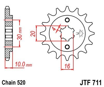 Řetězové kolečko JT JTF 711-12 12 zubů, 520