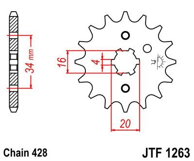 Řetězové kolečko JT JTF 1263-17 17 zubů, 428