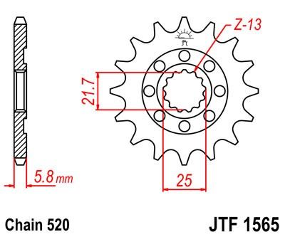 Řetězové kolečko JT JTF 1565-12 12 zubů, 520