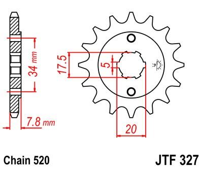 Řetězové kolečko JT JTF 327-15 15 zubů, 520