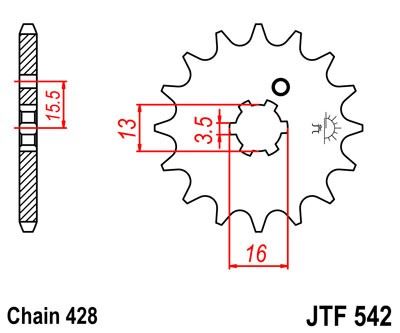 Řetězové kolečko JT JTF 542-10 10 zubů, 428