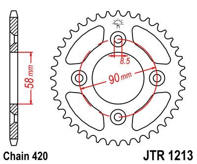 Řetězová rozeta JT JTR 1213-37 37 zubů, 420